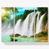 Pintura Diamante - Hermosa cascada 3 paneles