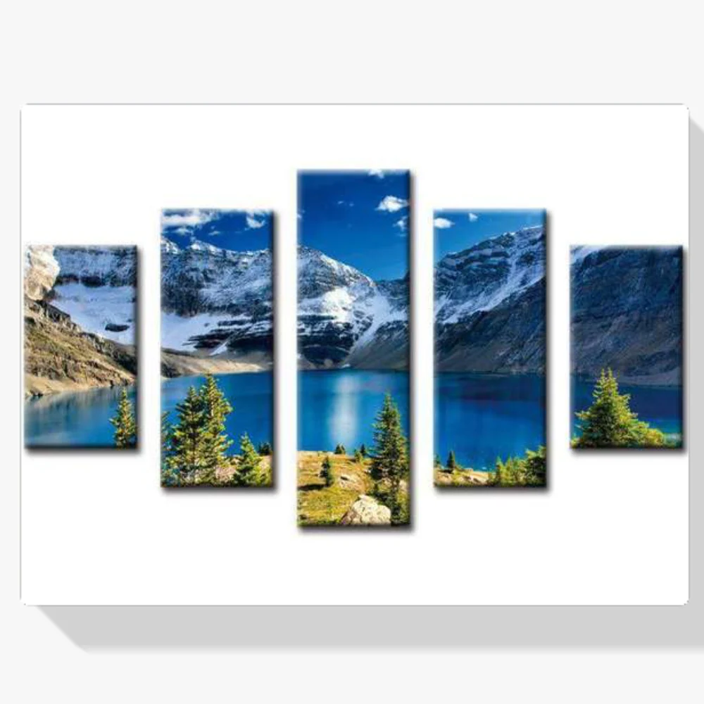 Pintura Diamante - Hermoso paisaje 5 paneles