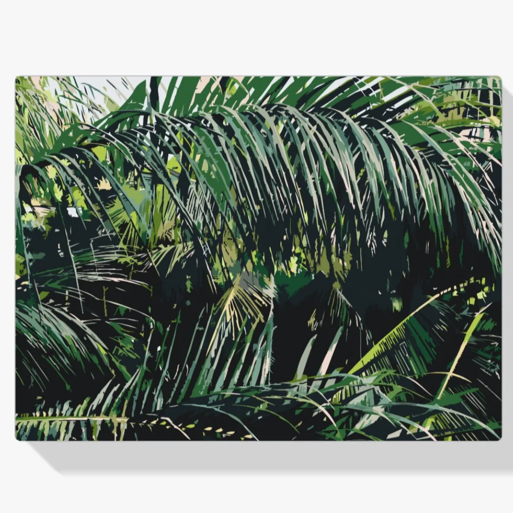 Pintura Diamante - Hojas de palmera