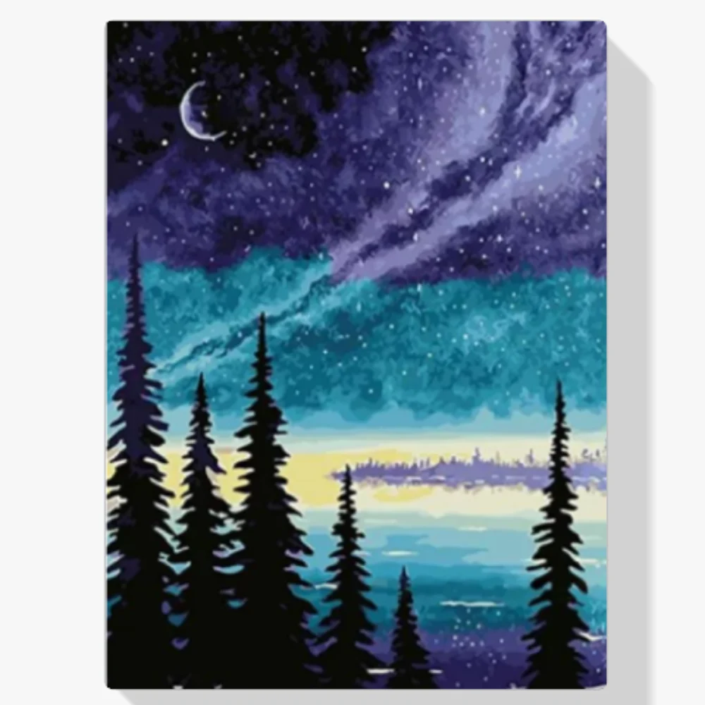 Pintura Diamante - Lago nocturno