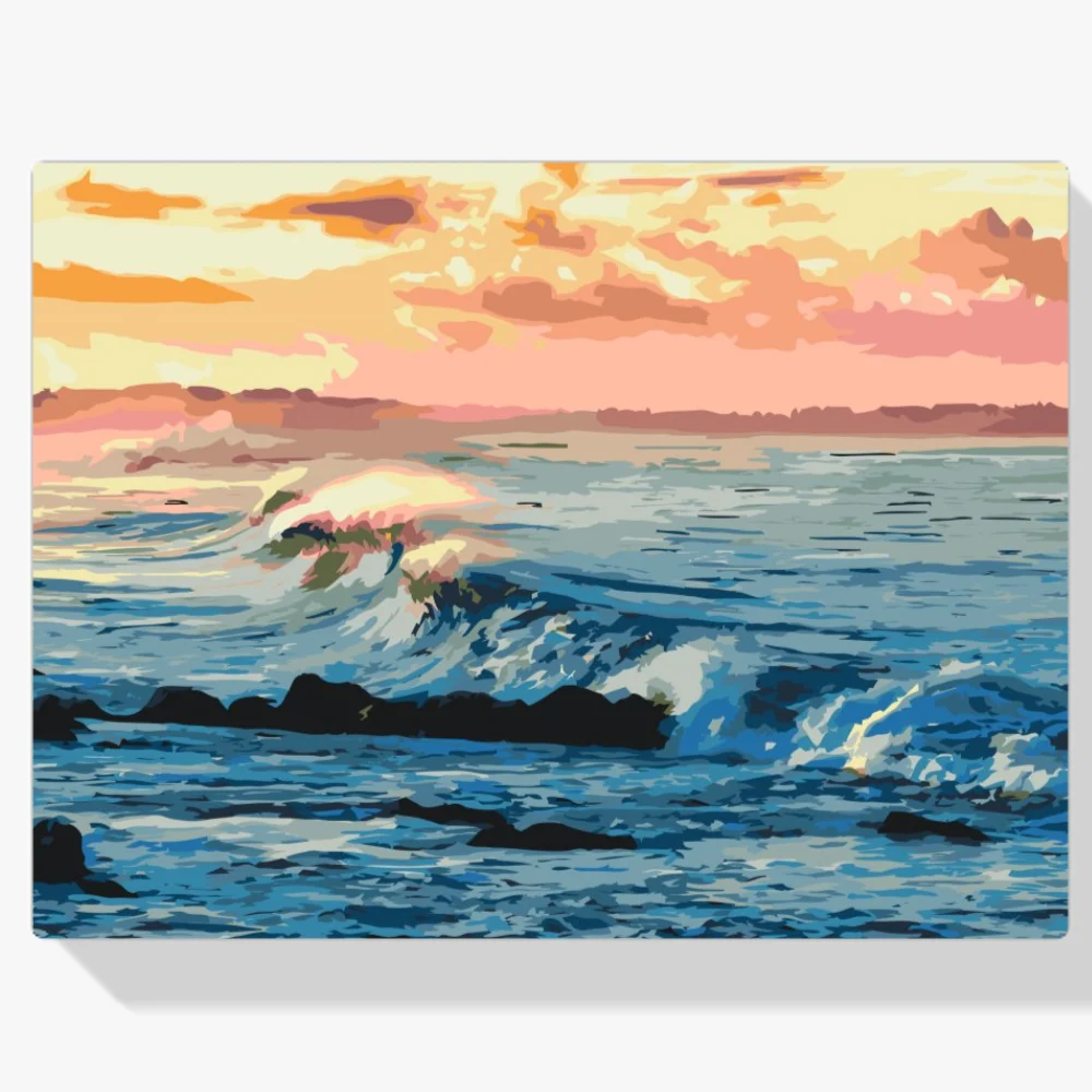 Pintura Diamante - Las olas del mar