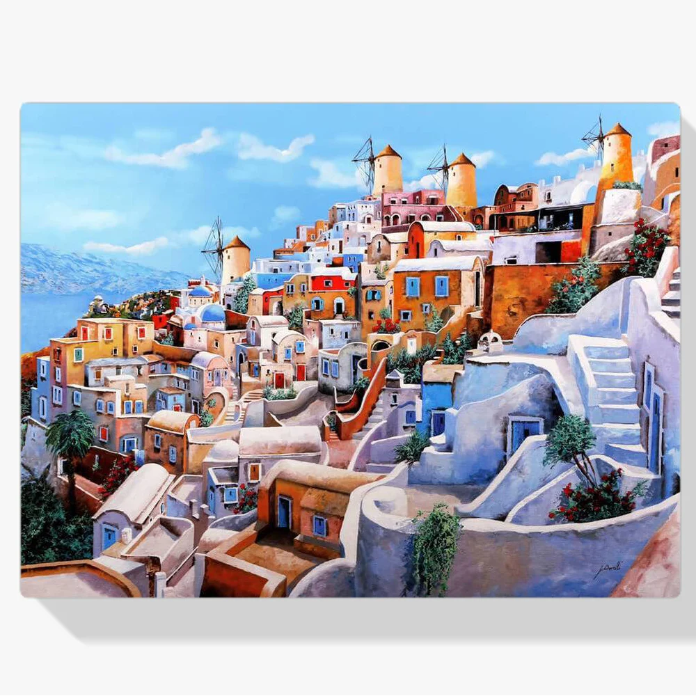 Pintura Diamante - Los colores de Santorini