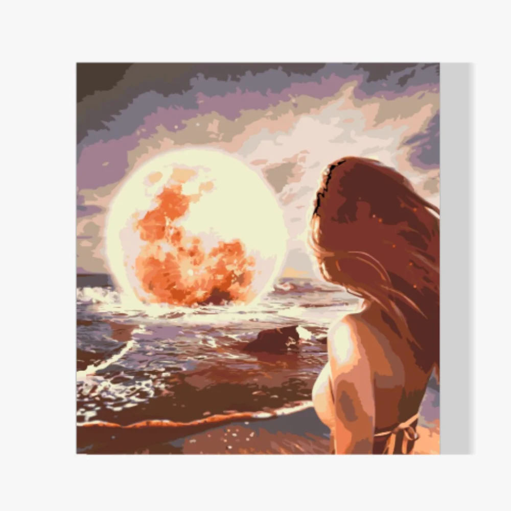 Pintura Diamante - Luna en el mar