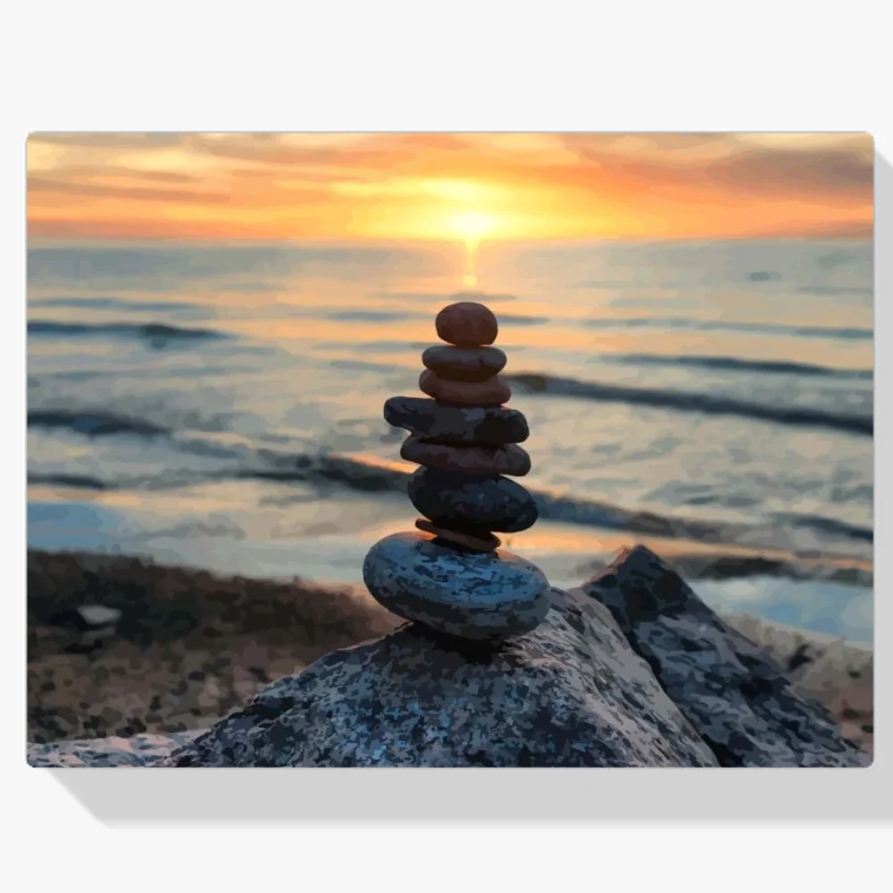 Pintura Diamante - Mar Báltico - Piedras