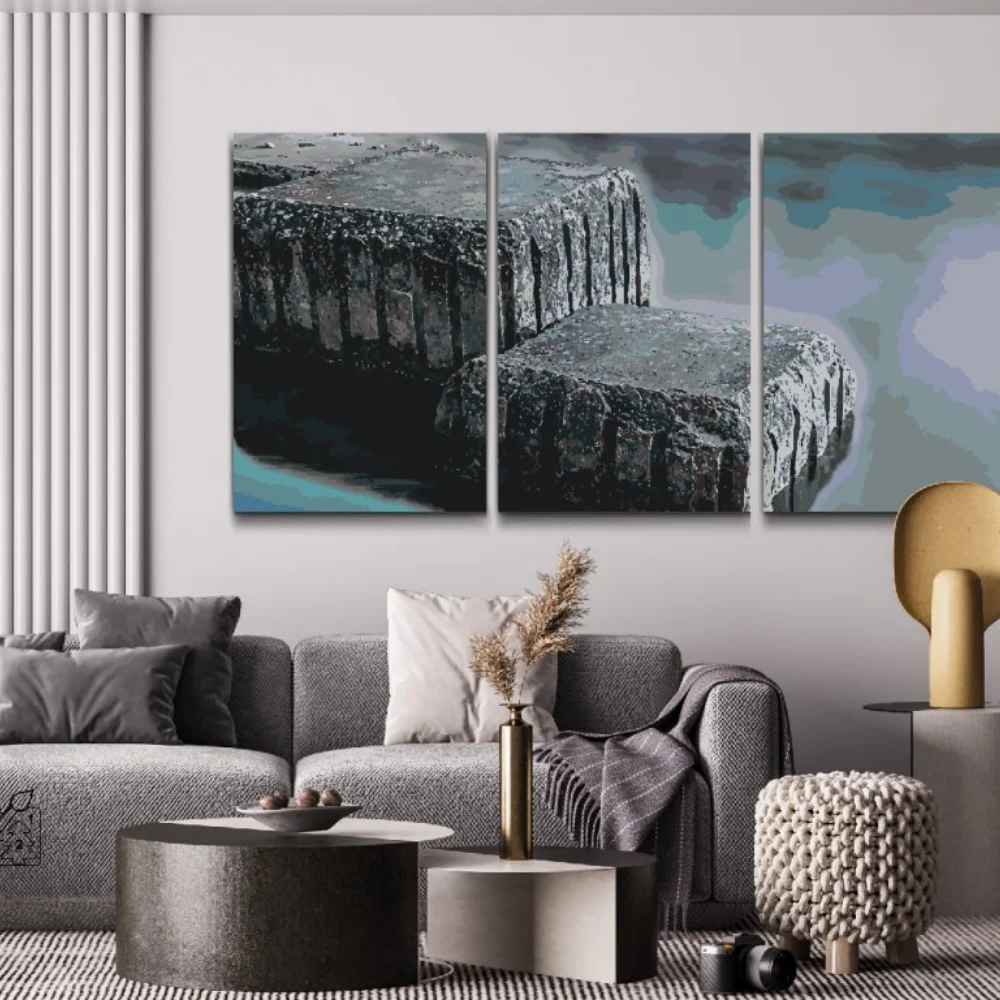 Pintura Diamante - Muro de piedra (Lote de 3)