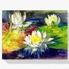 Pintura Diamante - Nenúfares rojo y verde