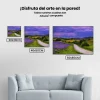 Pintura Diamante - Paisaje con cielo púrpura