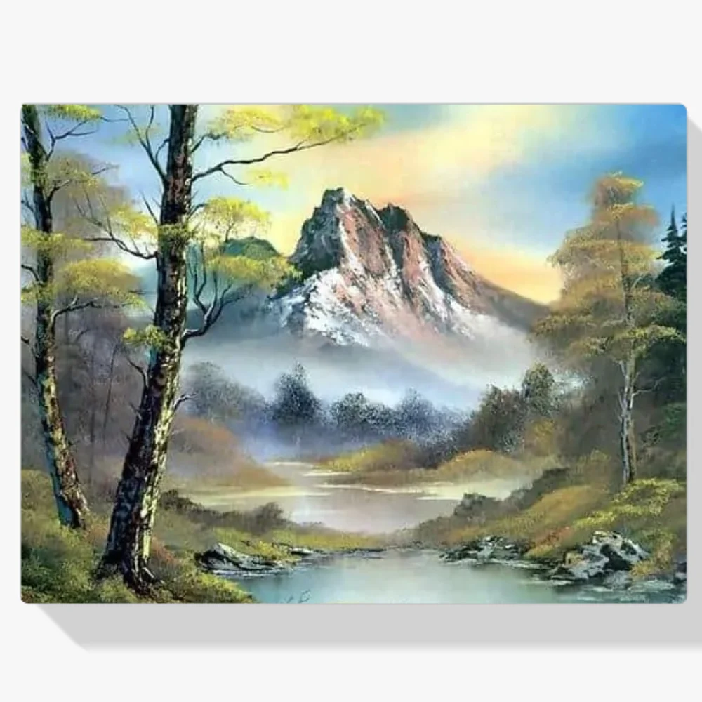 Pintura Diamante - Paisaje con montañas