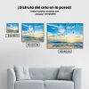 Pintura Diamante - Pájaros volando sobre el mar