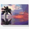 Pintura Diamante - Palmera en el mar