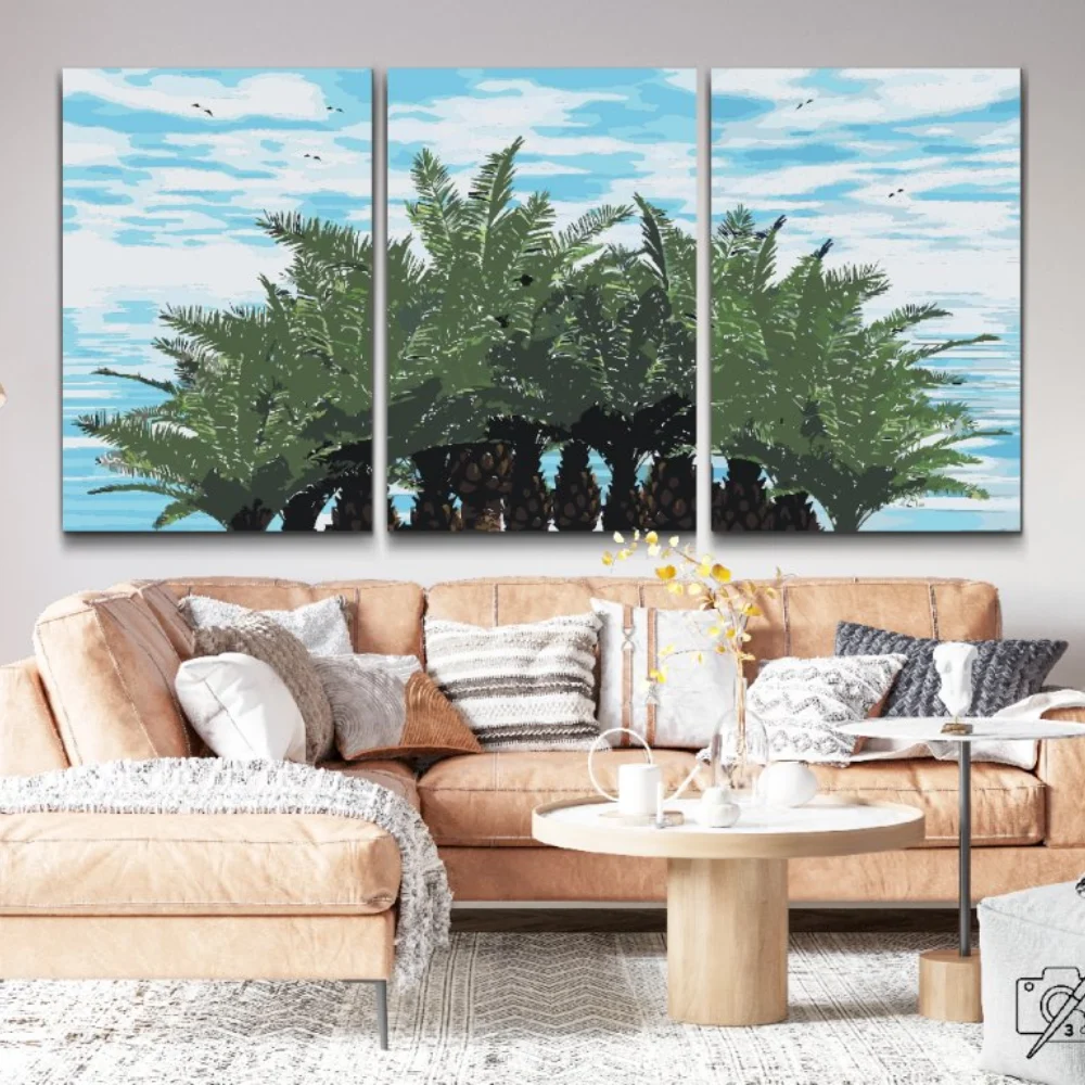 Pintura Diamante - Palmeras Caribeñas ( Lote de 3)