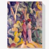 Pintura Diamante - Pareja en el camino del bosque