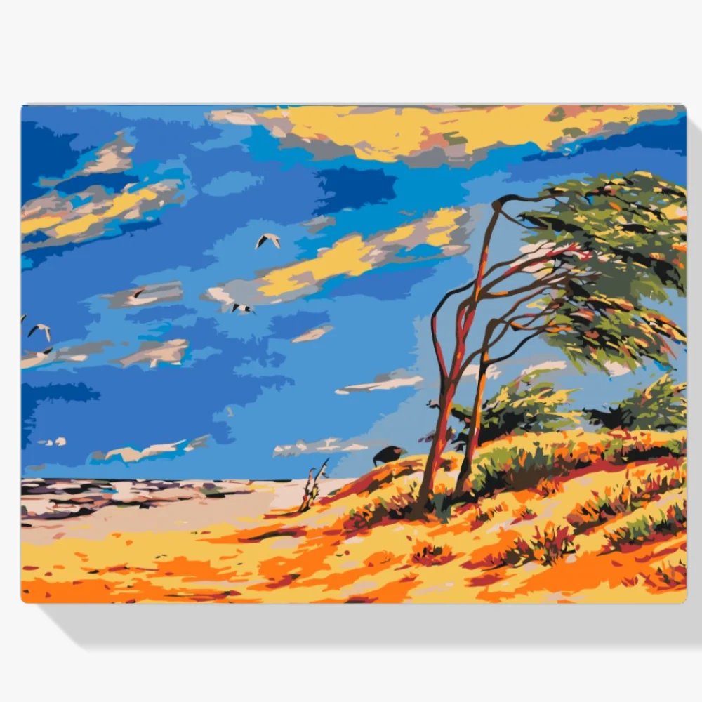 Pintura Diamante - Playa abandonada