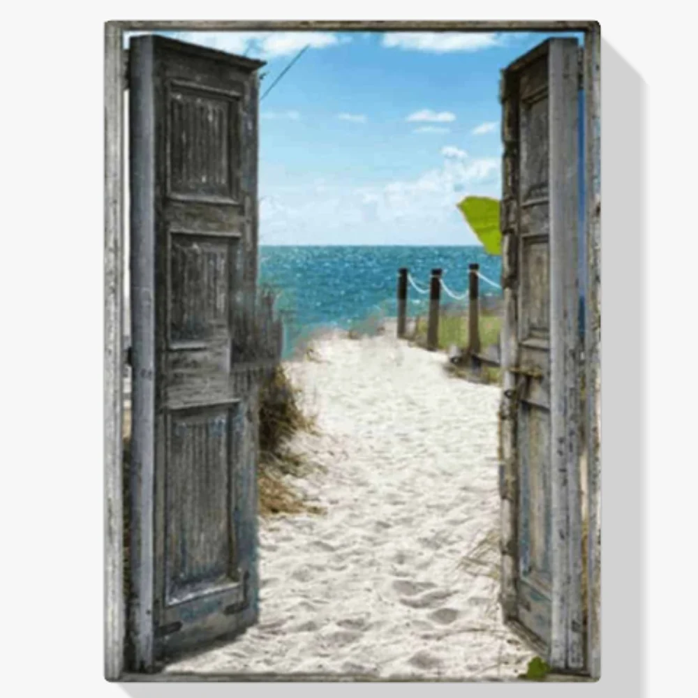 Pintura Diamante - Playa con mar azul