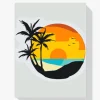 Pintura Diamante - Playa, palmeras, puesta de sol