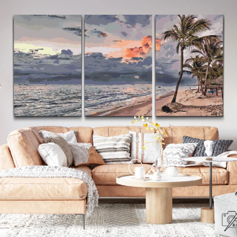 Pintura Diamante - Playa tranquila (Lote de 3)