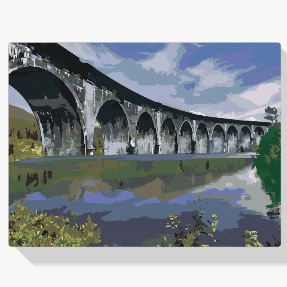 Pintura Diamante - Puente sobre el lago