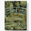Pintura Diamante - Puente sobre un estanque con nenúfares