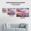 Pintura Diamante - Puesta de sol roja sobre el mar