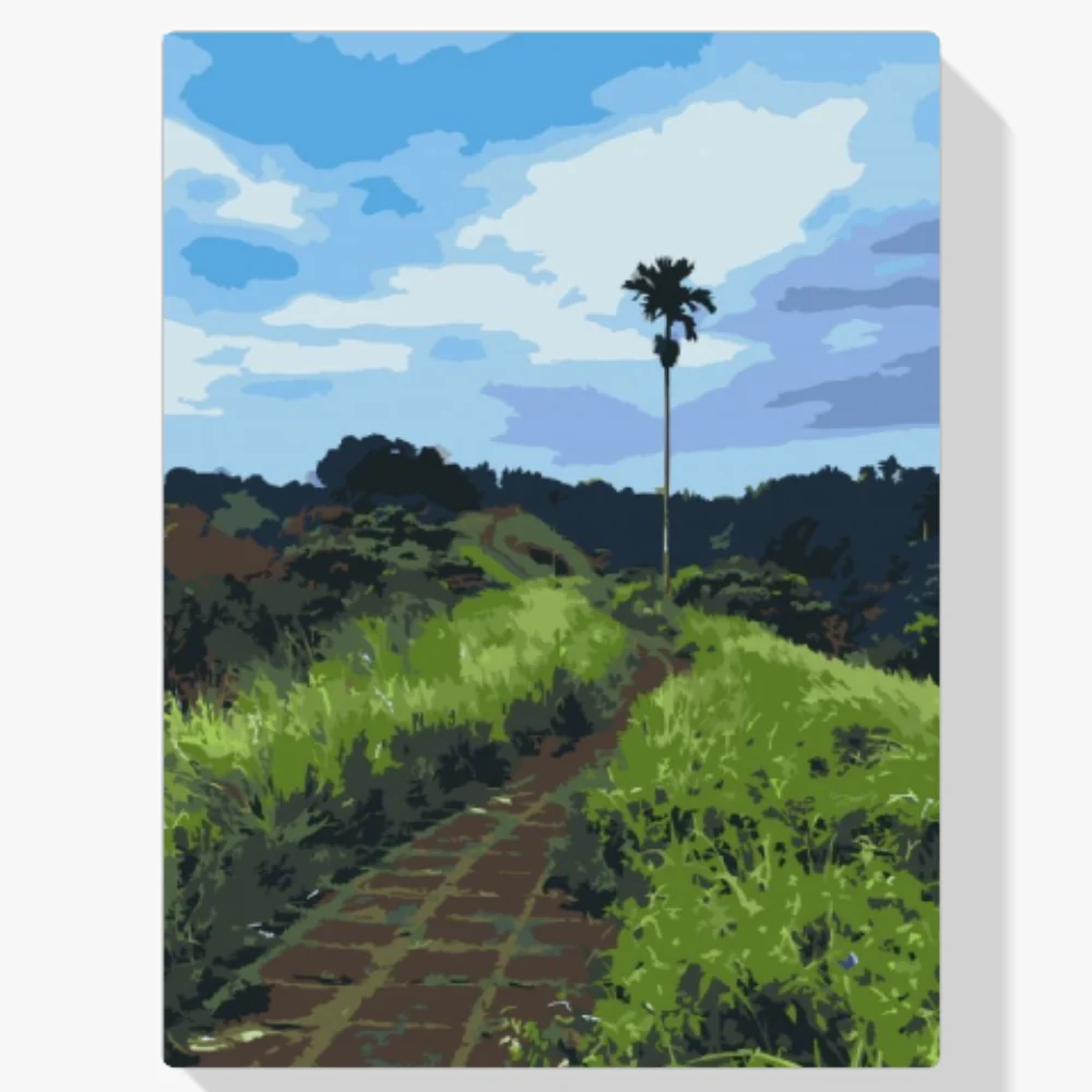 Pintura Diamante - Senderismo por arrozales, Bali