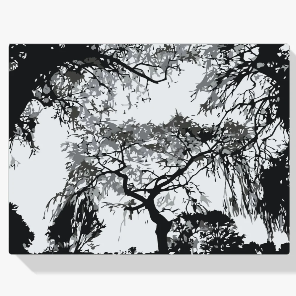Pintura Diamante - Silueta de árboles