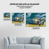 Pintura Diamante - Un barco estacionado