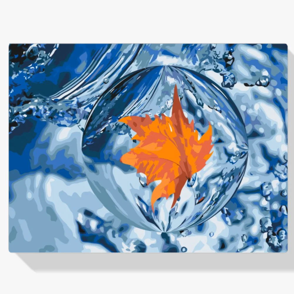 Pintura Diamante - Una hoja en una gota