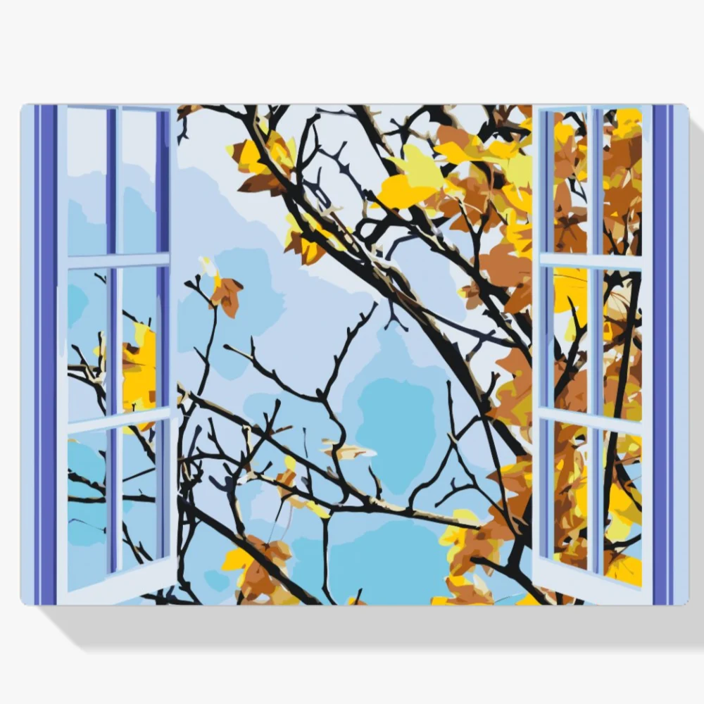 Pintura Diamante - Ventana de otoño