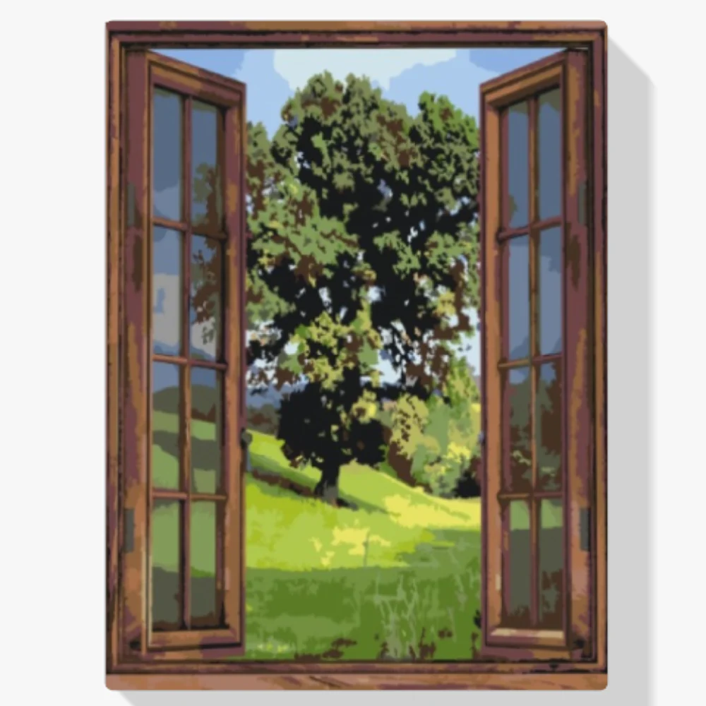 Pintura Diamante - Vista desde la ventana