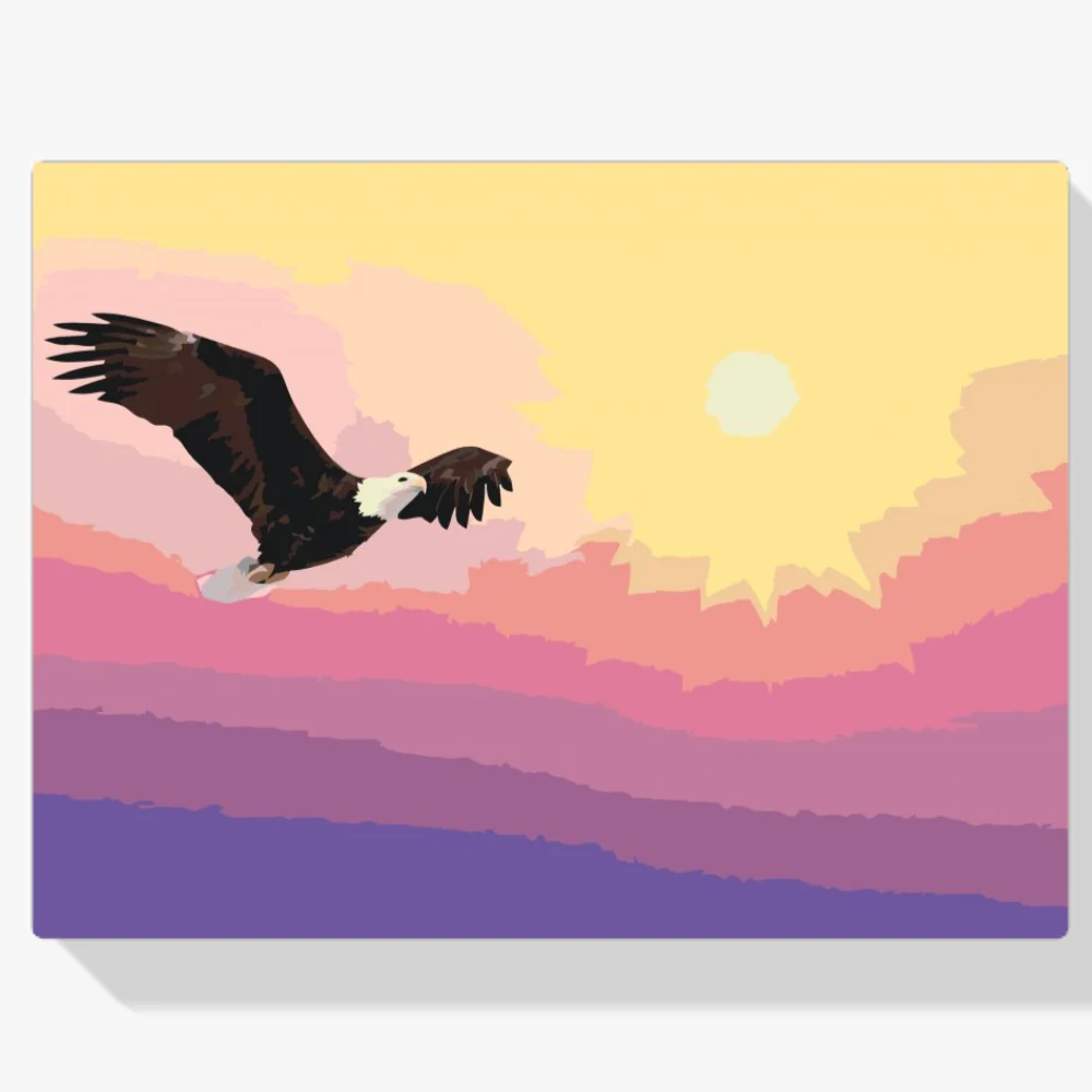 Pintura Diamante - Águila al atardecer