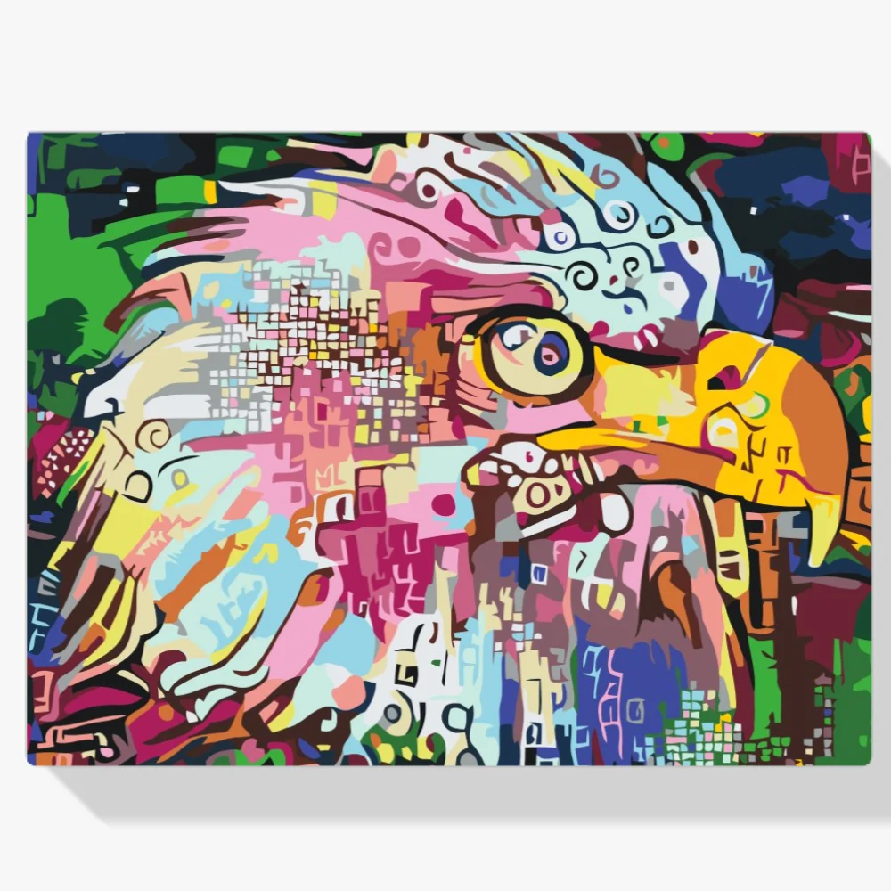 Pintura Diamante - Águila de colores