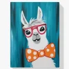 Pintura Diamante - Alpaca con lazo rojo