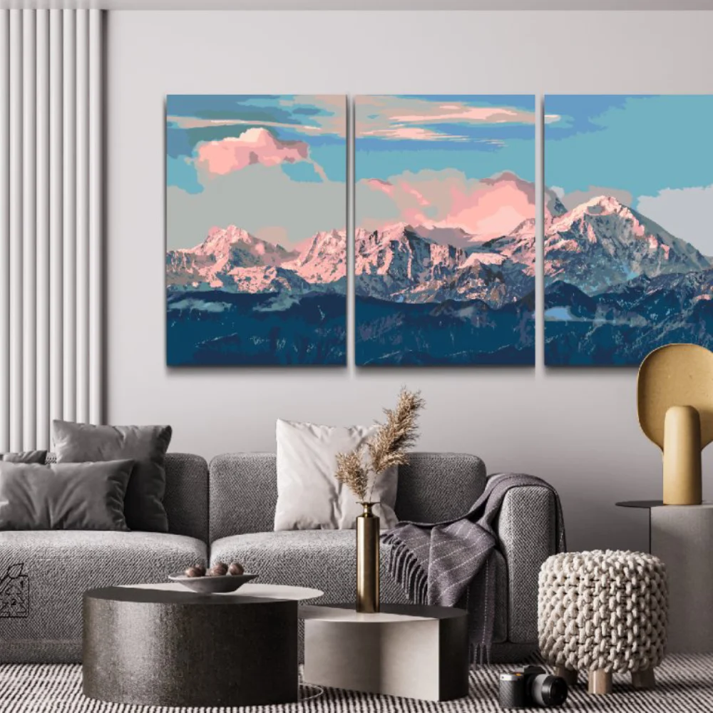 Pintura Diamante - Alpes al amparo del sol (Lote de 3)