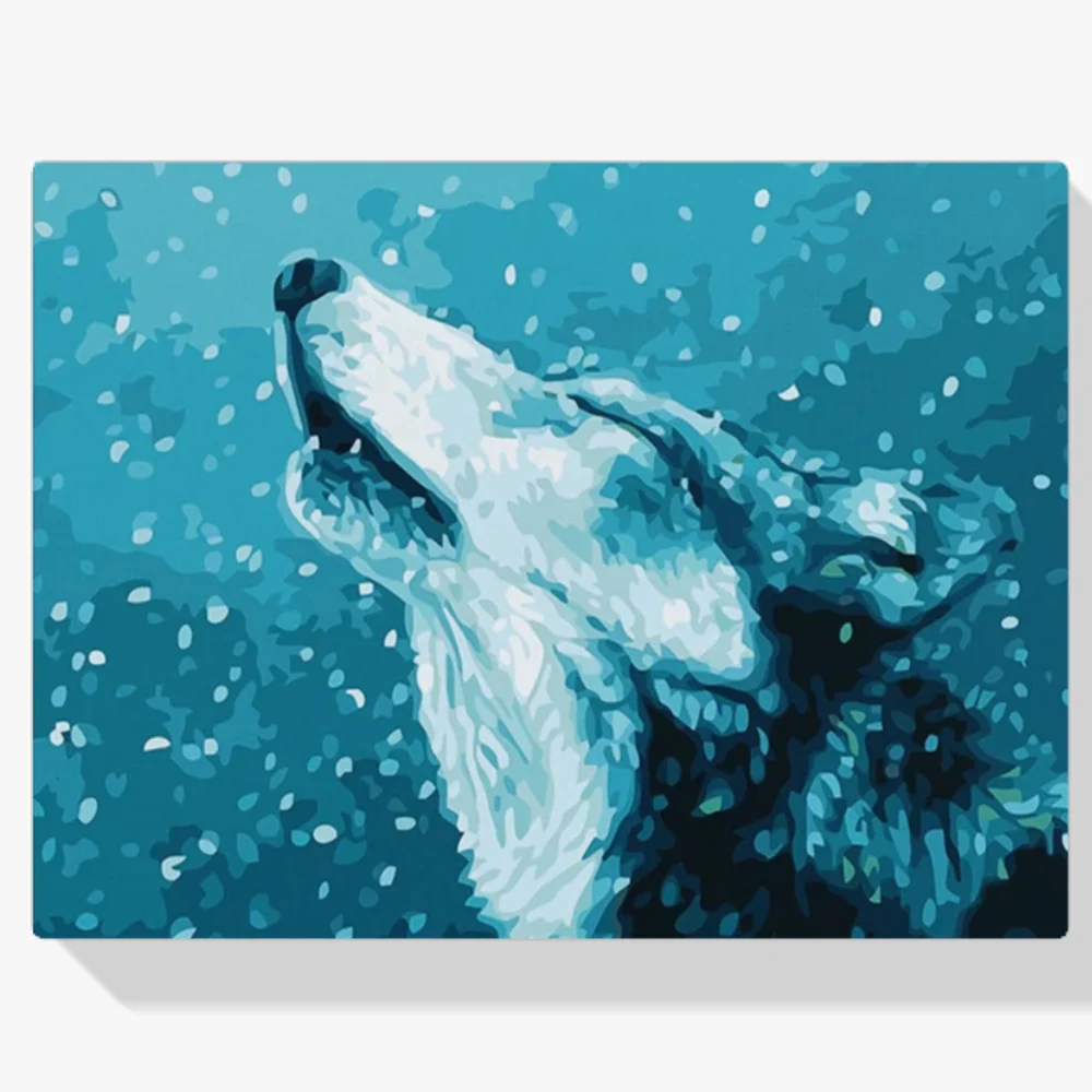 Pintura Diamante - Aullido de lobo