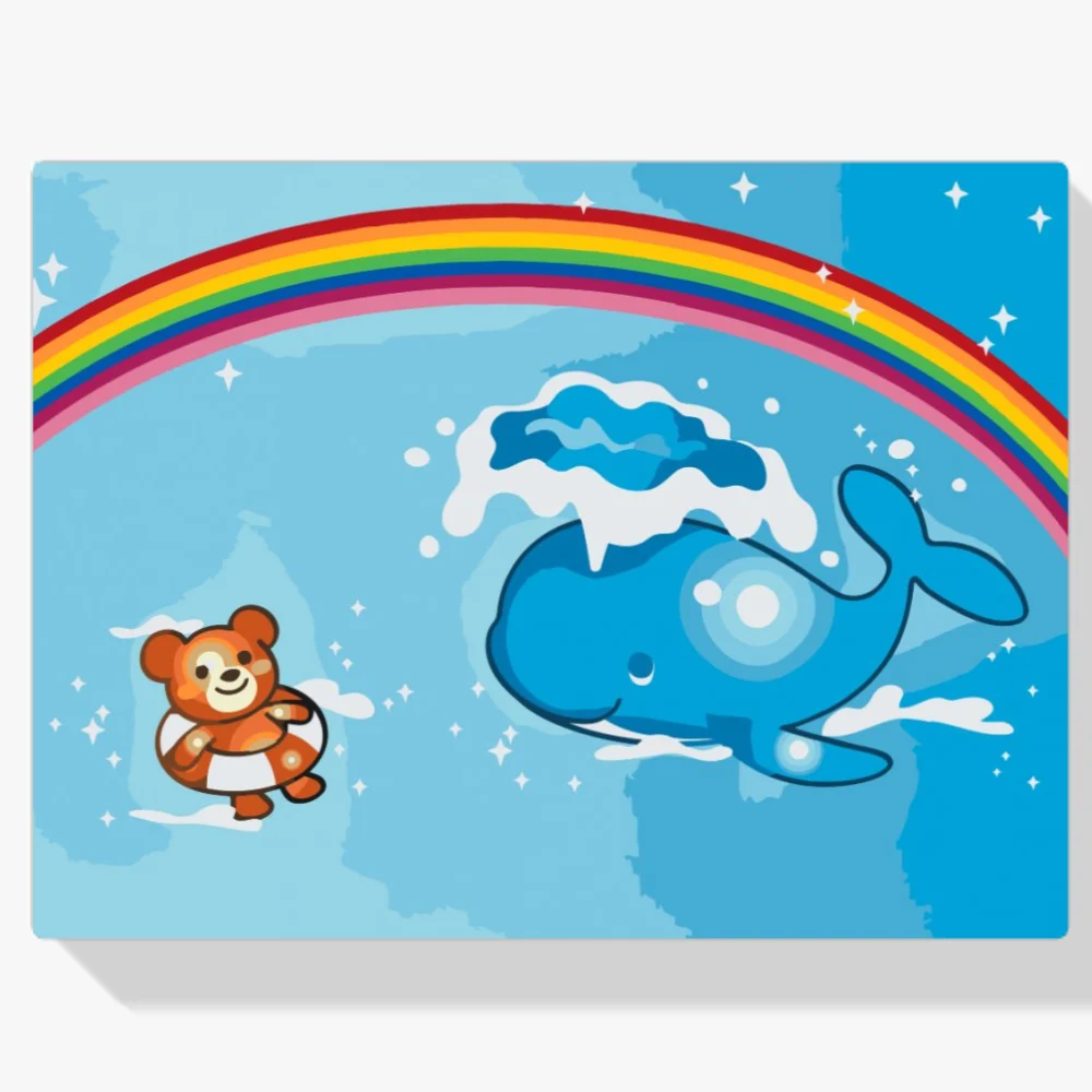 Pintura Diamante - Ballena y osito de peluche