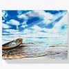 Pintura Diamante - Barco al borde del mar