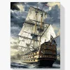 Pintura Diamante - Barco en el mar tormentoso
