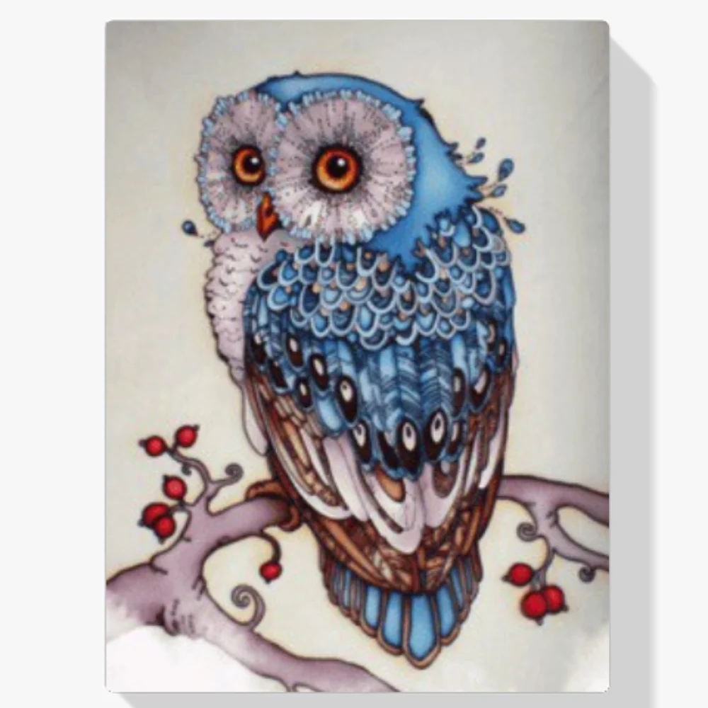 Pintura Diamante - Búho azul