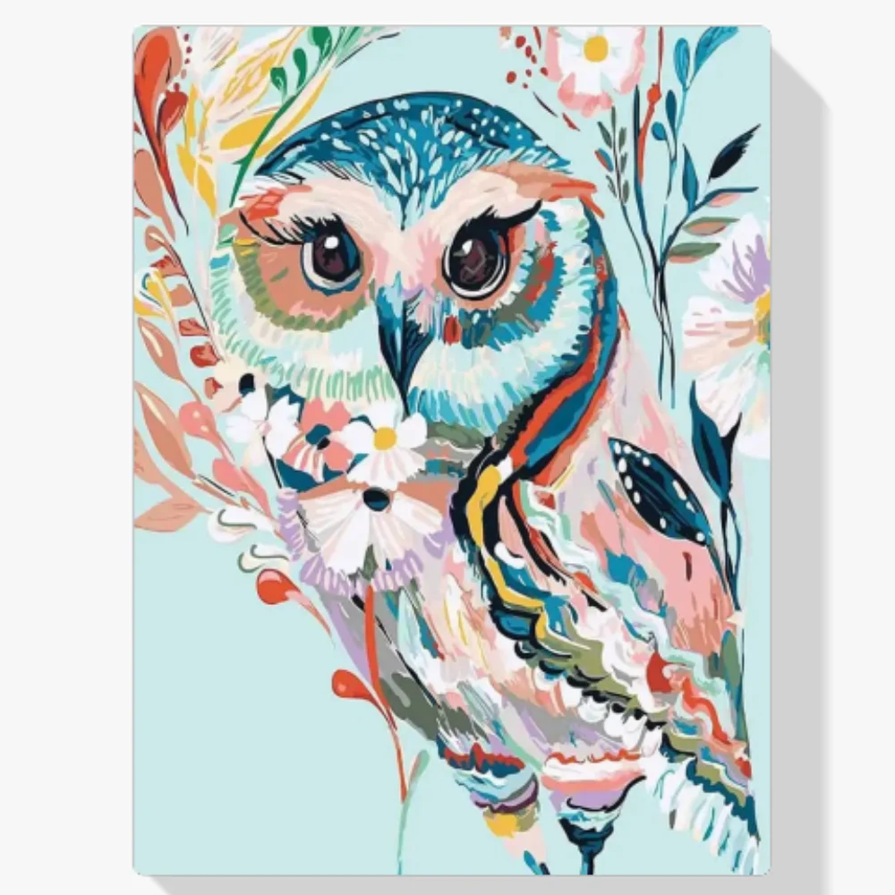 Pintura Diamante - Búho de colores