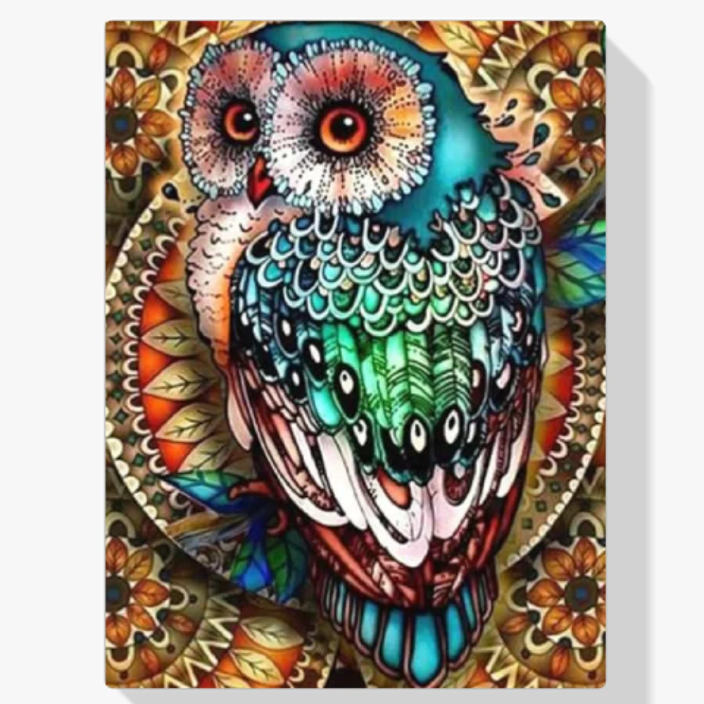 Pintura Diamante - Búho de colores