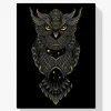 Pintura Diamante - Búho negro y amarillo