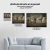 Pintura Diamante - Búho y gatos en una cesta