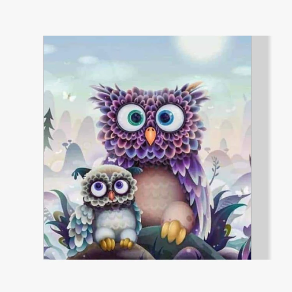 Pintura Diamante - Búhos infantiles