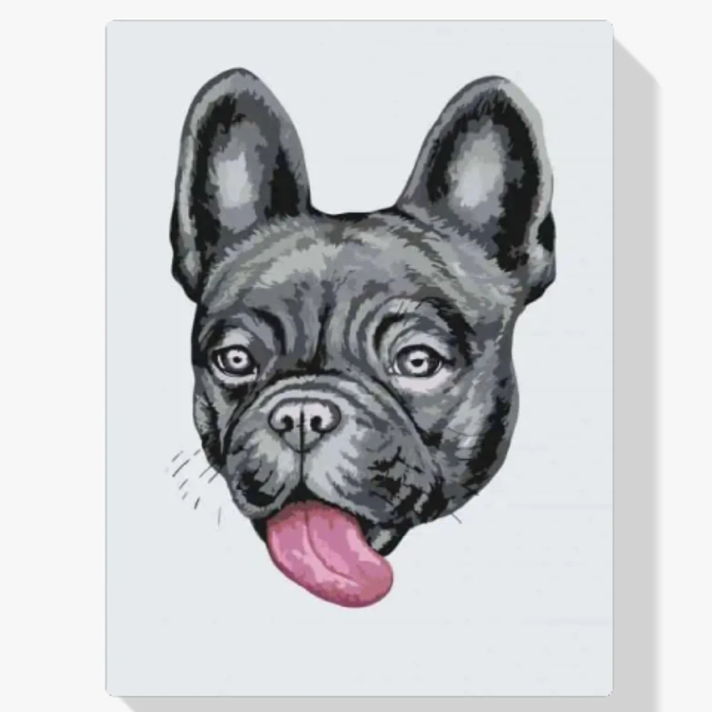 Pintura Diamante - Bulldog con lengua de fuera