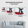 Pintura Diamante - Bulldog negro sobre un cojín