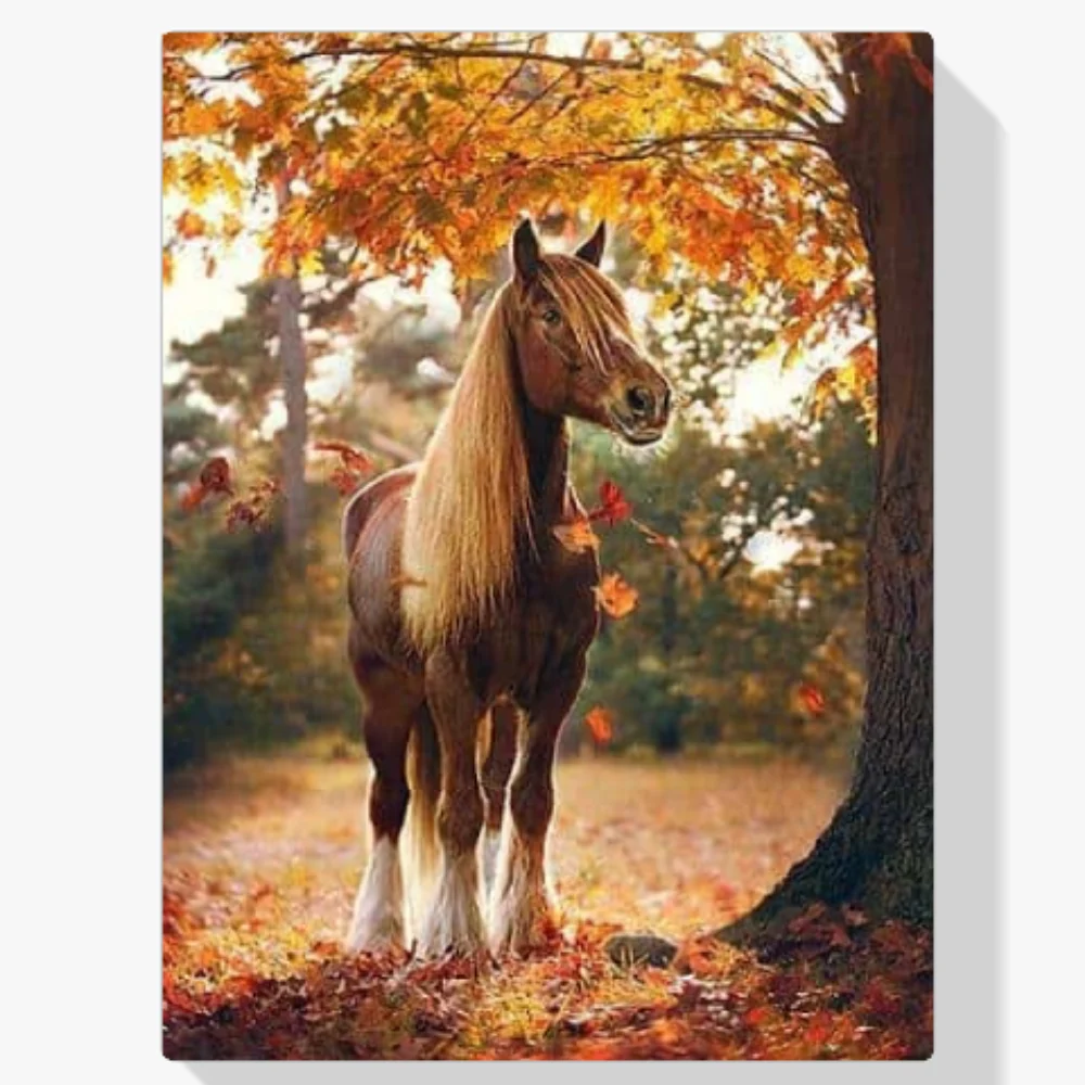 Pintura Diamante - Caballo bajo un árbol