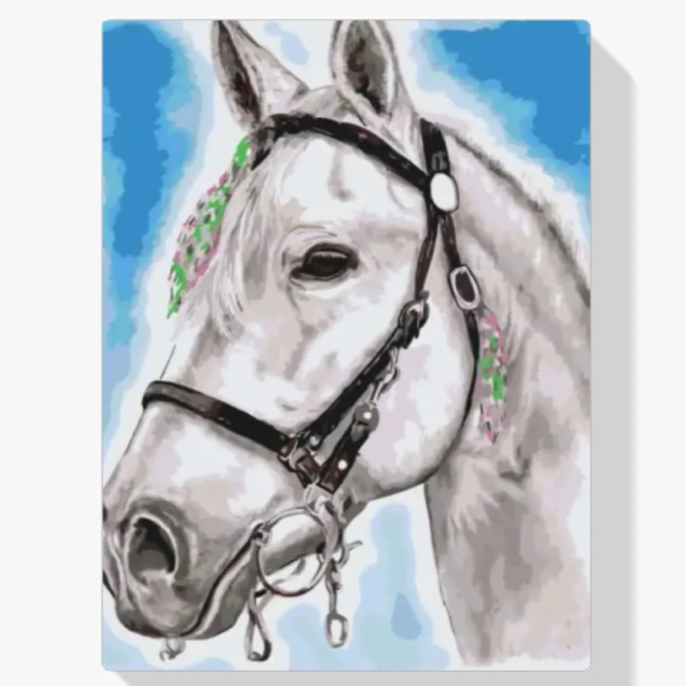 Pintura Diamante - Caballo blanco