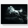 Pintura Diamante - Caballo blanco y lobos
