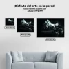 Pintura Diamante - Caballo blanco y lobos