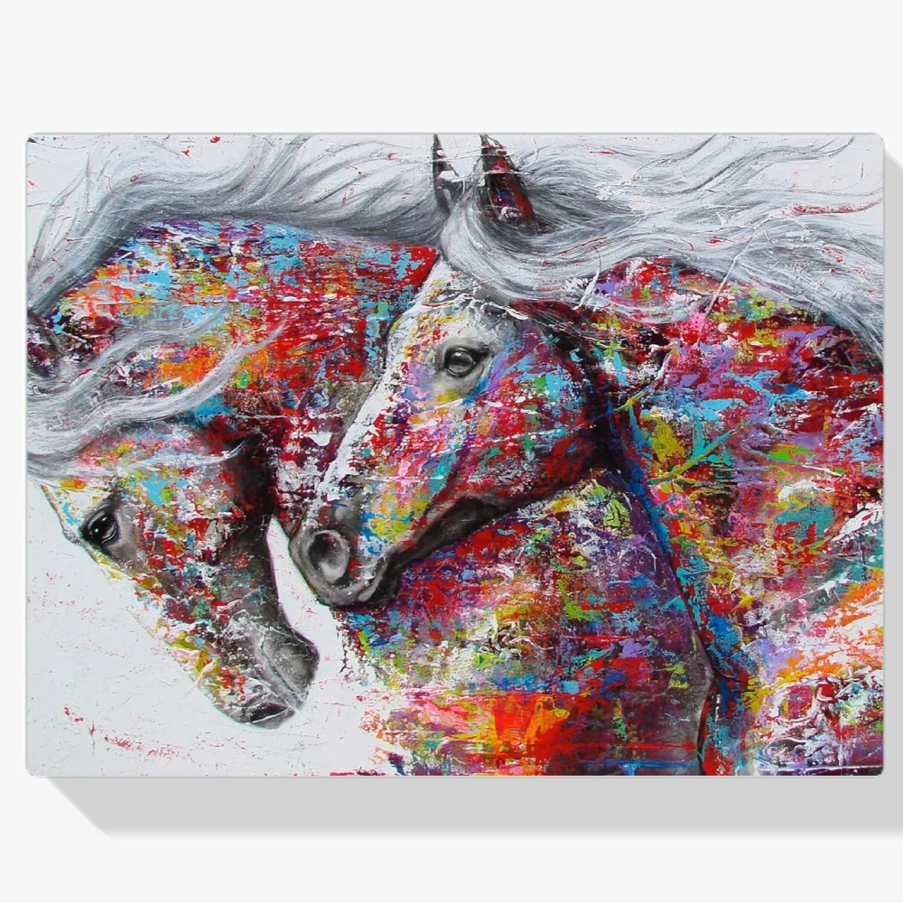 Pintura Diamante - Caballo de colores